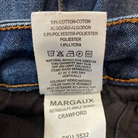 DL 1961 Margaux Instasculpt Mid Rise Ankle Skinny Jeans Frayed Angle Hem Size 29 - Picture 15 of 15